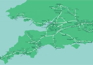 Map Of south West England Uk Great Western Train Rail Maps