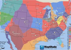 Map Of southeastern Canada Map Of the Usa and southern Canada by Closest Mlb Stadium Measured