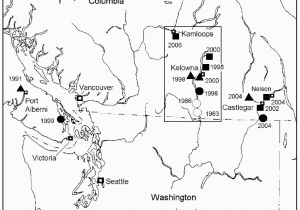 Map Of southern Bc Canada Map Of southern British Columbia and northwestern United States