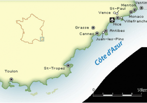 Map Of southern Coast Of France French Riviera Map and Guide
