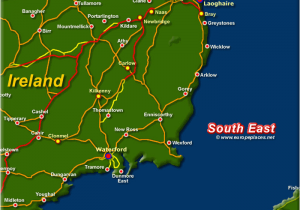 Map Of southern Ireland towns Map Of Ireland south East