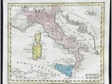 Map Of southern Italy and Sicily Italy 1800 1899 Date Range Antique Europe atlas Maps for Sale Ebay