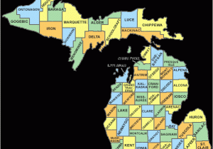 Map Of southern Michigan and northern Indiana Michigan County Codes