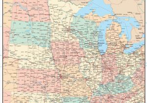 Map Of southern Minnesota and northern Iowa Usa Midwest Region Map with States Highways and Cities Map Resources
