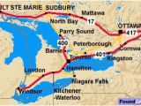 Map Of southern Ontario Canada to and From toronto Ontario and the Trans Canada Highway