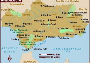 Map Of southern Spain and Morocco Map Of andalucia