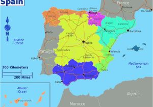 Map Of Spain Communities Dividing Spain Into 5 Regions Espagne
