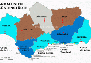 Map Of Spain Costa Del sol Die Regionen Provinzen andalusien Karte Sudspanien