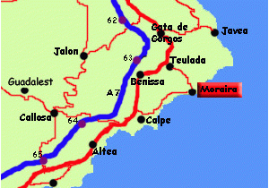 Map Of Spain Costas Moraira Spain Moraira Spain Spain Destinations Spain