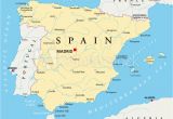 Map Of Spain Main Cities Fotografie Obraz Spain Political Map with the Capital