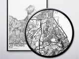 Map Of Spain Printable Las Palmas Map Poster Print Wall Art Spain Gift Printable