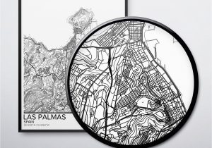 Map Of Spain Printable Las Palmas Map Poster Print Wall Art Spain Gift Printable