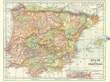 Map Of Spain Printable Map Of Spain and Portugal From 1904 Vintage Printable