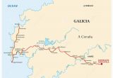 Map Of Spain Santiago De Compostela Map Way Of St James From Santiago De Compostela to Cape