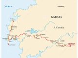 Map Of Spain Santiago De Compostela Map Way Of St James From Santiago De Compostela to Cape