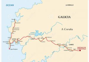 Map Of Spain Santiago De Compostela Map Way Of St James From Santiago De Compostela to Cape