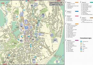 Map Of Spain Santiago De Compostela Santiago De Compostela City Center Map