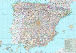 Map Of Spain with Cities and towns Large Detailed Map Of Spain with Cities and towns
