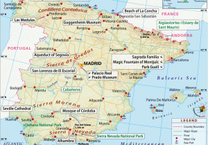 Map Of Spain with Cities and towns Spain Map Printable and Detailed Map Of Spain