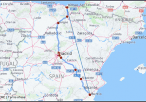 Map Of Spain with Distances Map Of Spain Murcia