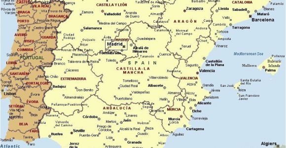 Map Of Spain with Major Cities Mapa Espaa A Fera Alog In 2019 Map Of Spain Map Spain Travel