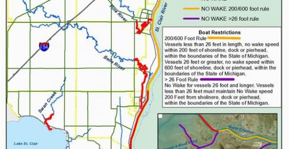 Map Of St Clair Michigan No Wake Zones