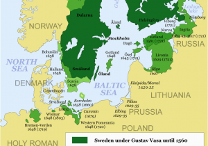 Map Of Sweden In Europe Map Showing the Development Of the Swedish Empire Between