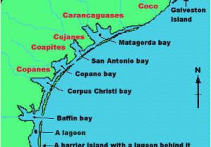 Map Of Texas Gulf Coast Cities Karankawa Indians