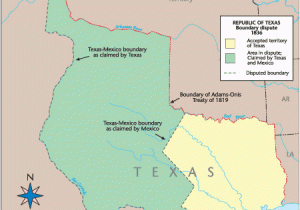 Map Of Texas In 1836 Texas Historical Map Republic Of Texas Boundary Dispute with Mexico