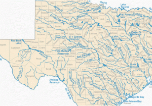 Map Of Texas Lakes and Rivers Colorado River Location On Map Map Of Texas Lakes Streams and Rivers