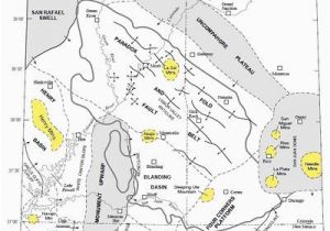 Map Of the Colorado Plateau the Henry Mountains are Located at the Far Left Of Center