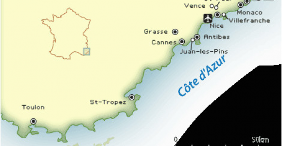 Map Of the Cote D Azur France French Riviera Map and Guide