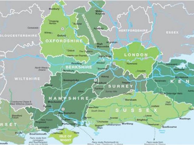 Map Of the East Coast Of England Map Of south East England Visit south