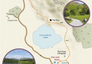 Map Of the Lake District In England Miles without Stiles Route 41 Loughrigg Tarn Circuit Map Lake