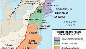 Map Of the New England Middle and southern Colonies Proclamation Of 1763 History Map Significance Facts