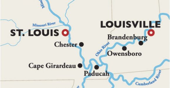 Map Of the Ohio River Ohio River Meets Mississippi River Map Louisville to St Louis River