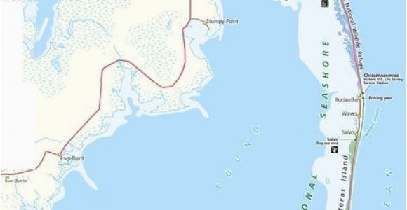 Map Of the Outer Banks north Carolina Map Of the Outer Banks Including Hatteras and Ocracoke islands