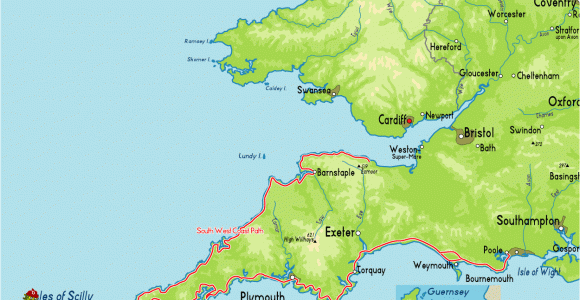 Map Of the south West England south West Coast Path