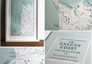 Map Of Tillamook oregon oregon Coast Map Columbia River to Tillamook Bay Map Print In 2019