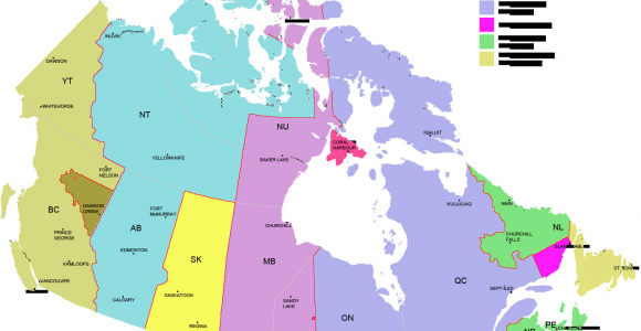 Map Of Time Zones In Canada Canada Time Zone Map with Provinces with Cities with Clock