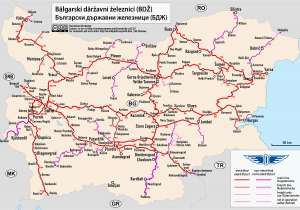 Map Of Train Routes In Spain Bulgarian State Railways Wikipedia