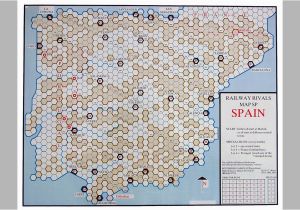 Map Of Train Routes In Spain Railway Rivals Map Sp Spain Board Game Boardgamegeek