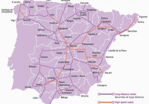 Map Of Train Routes In Spain Train Connections In Spain Map Ave and Times Spain Info