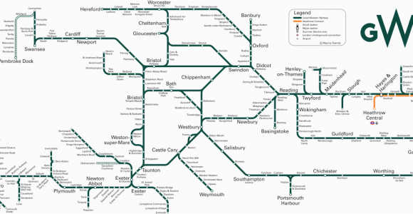 Map Of Train Stations In England Great Western Train Rail Maps