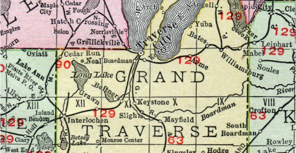 Map Of Traverse City Michigan area Grand Traverse County Michigan 1911 Map Rand Mcnally Traverse