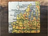 Map Of Traverse City Michigan Traverse City Michigan Map Coaster with Cork Backing Leelanau Etsy