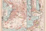 Map Of Trieste Italy 1898 Trieste Fiume and Pula Seaport Old Map Antique by Craftissimo