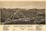 Map Of Troy Michigan Historic Map Of Ironwood Michigan 1886 Ontonagon County Kjaposters