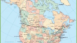 Map Of United States and Canada with Major Cities Usa and Canada Map