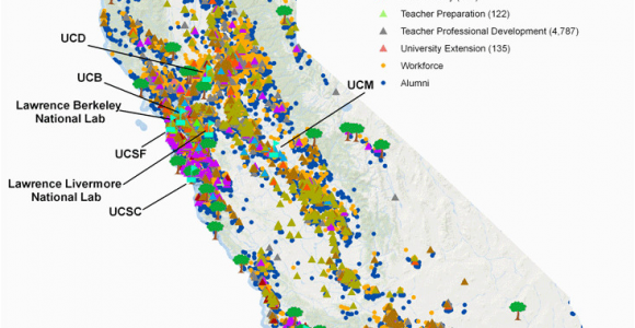 Map Of University Of California Campuses University Of California About the Accountability Report